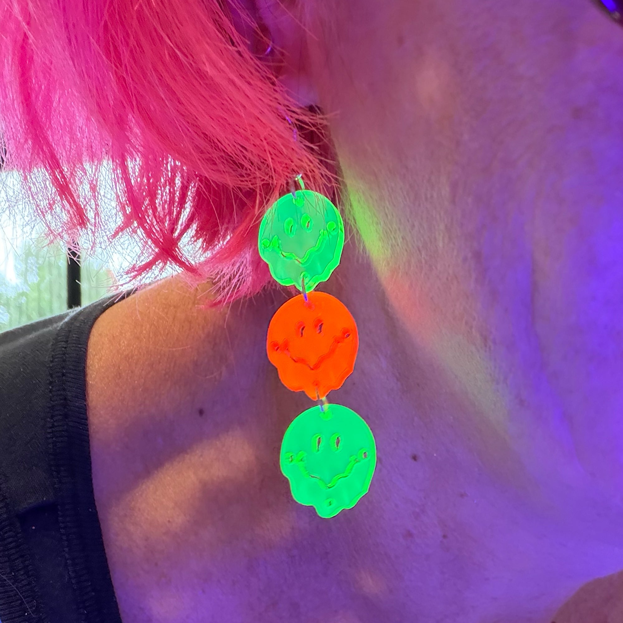 Melting Smiley Face Drop Earrings