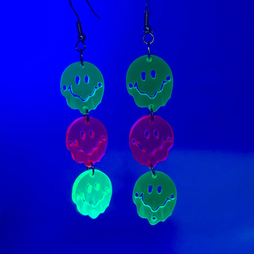 Melting Smiley Face Drop Earrings