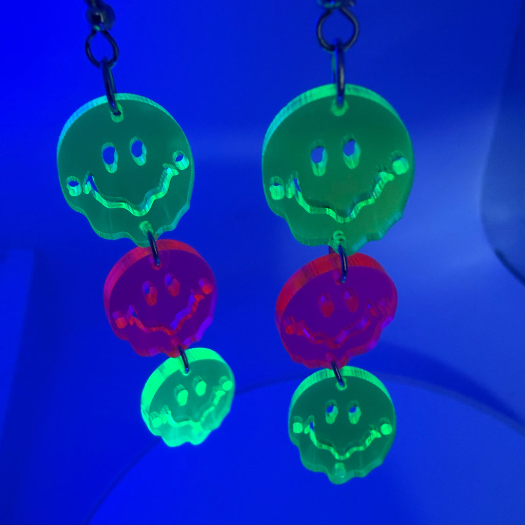 Melting Smiley Face Drop Earrings