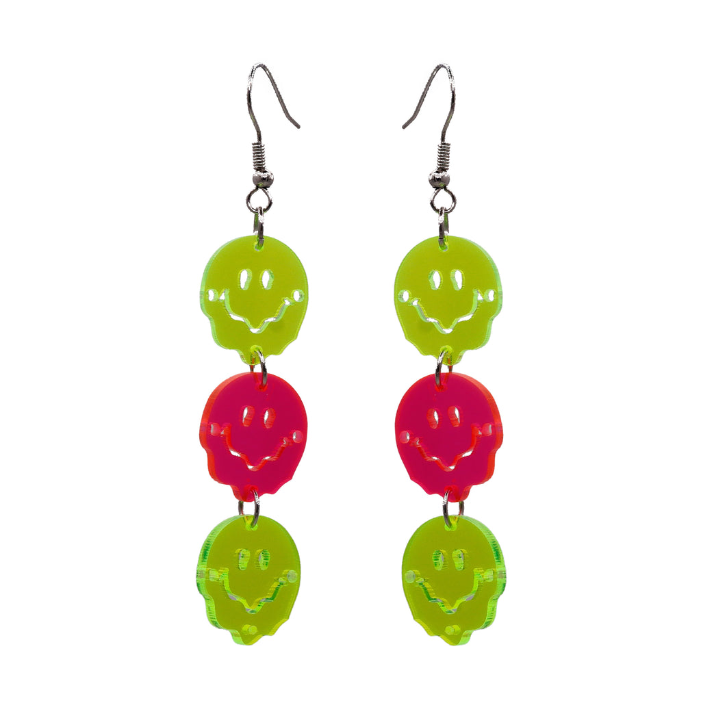 Melting Smiley Face Drop Earrings