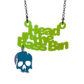 Bass Bin Necklace - Neon Yellow, Skull Edition