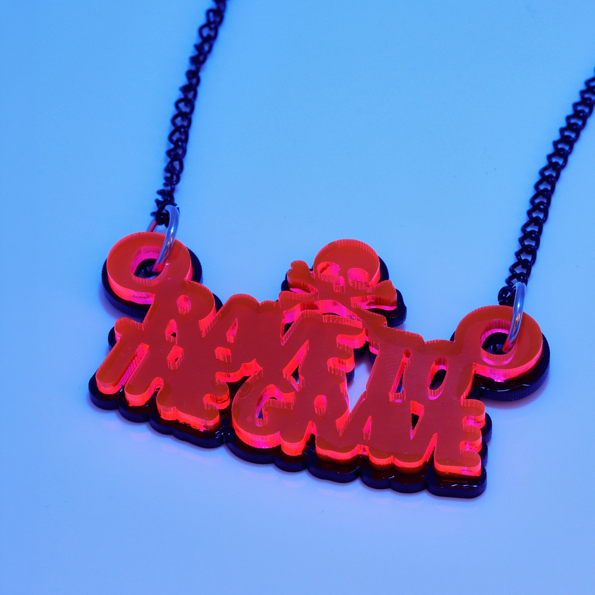 Rave To The Grave Necklace - Orange, Double Layered