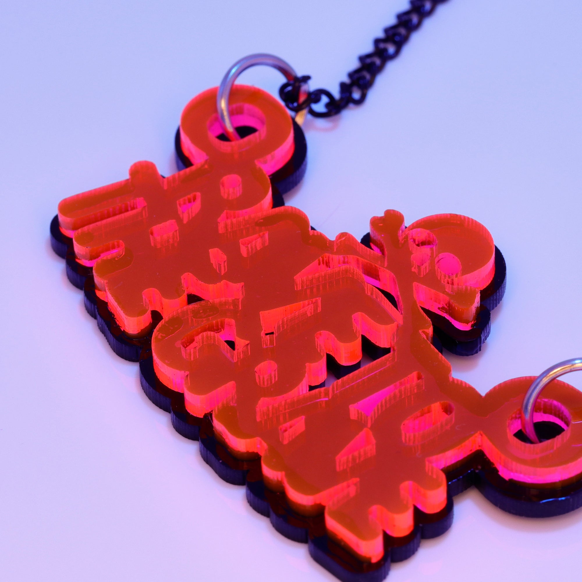 Rave To The Grave Necklace - Orange, Double Layered