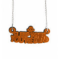 Sleep When You're Dead Necklace - Orange, Double Layered