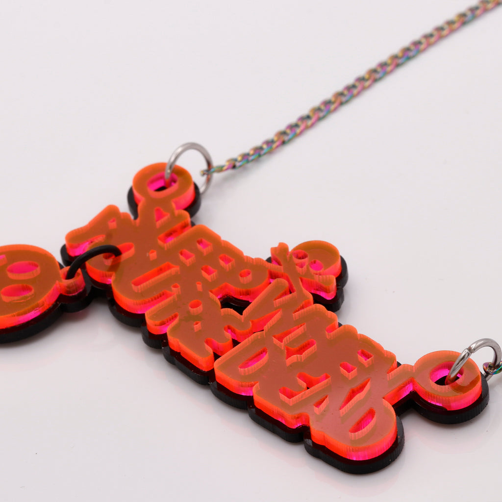 Sleep When You're Dead Necklace - Red, Double Layered Skull Edition