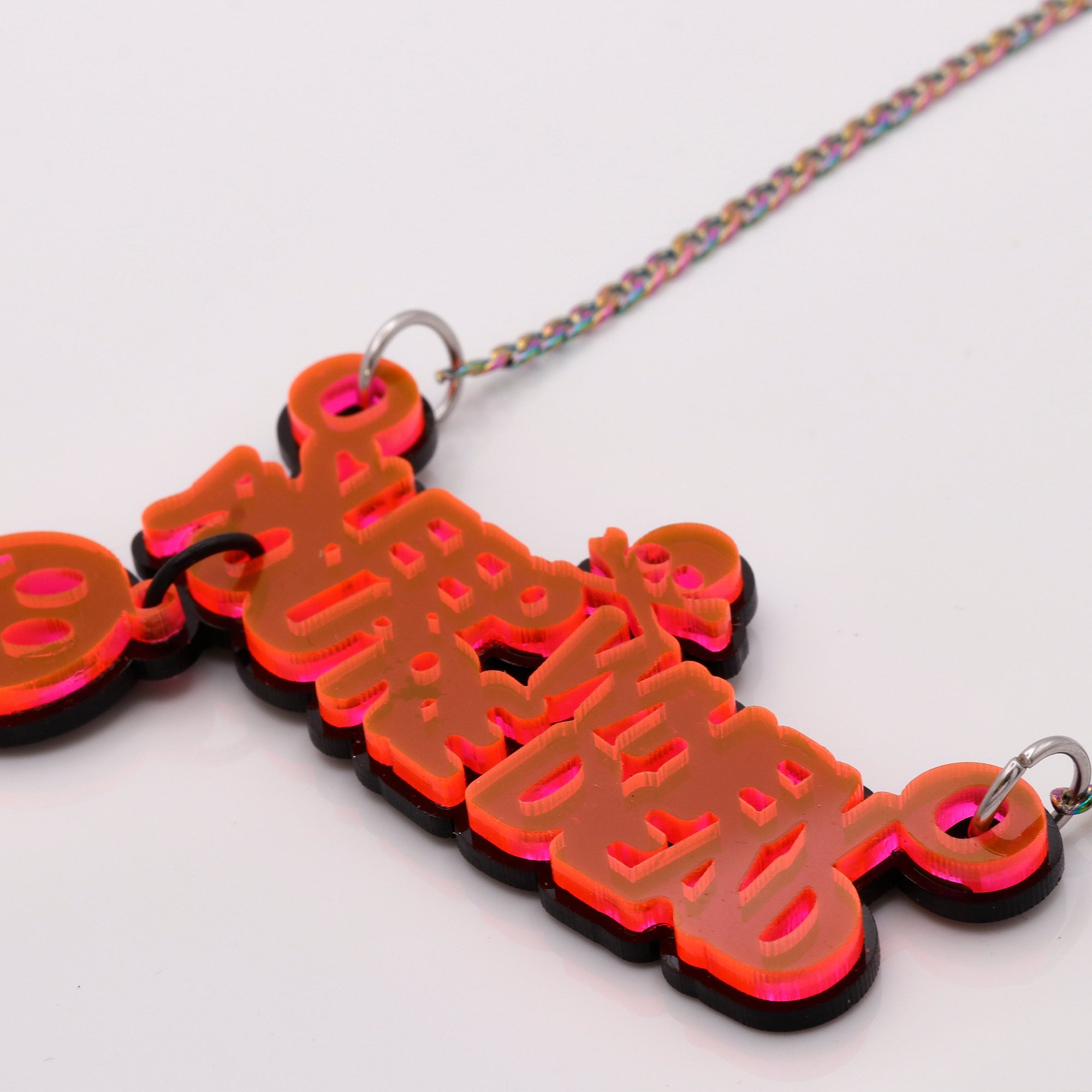 Sleep When You're Dead Necklace - Red, Double Layered Skull Edition