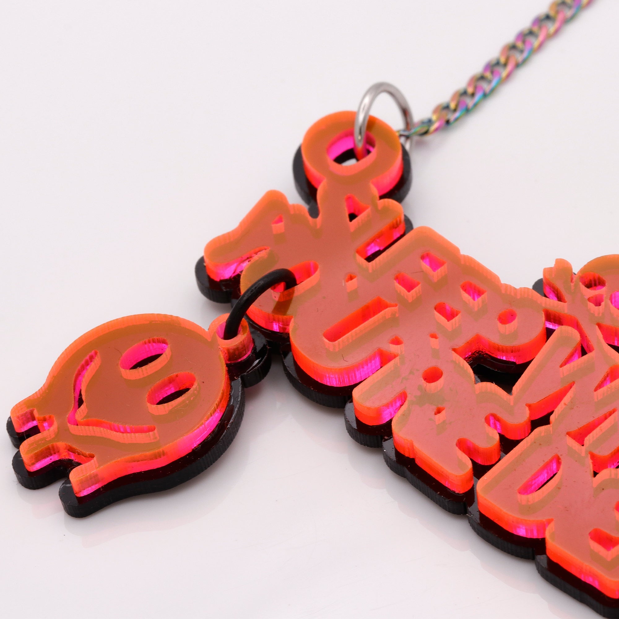Sleep When You're Dead Necklace - Red, Double Layered Skull Edition